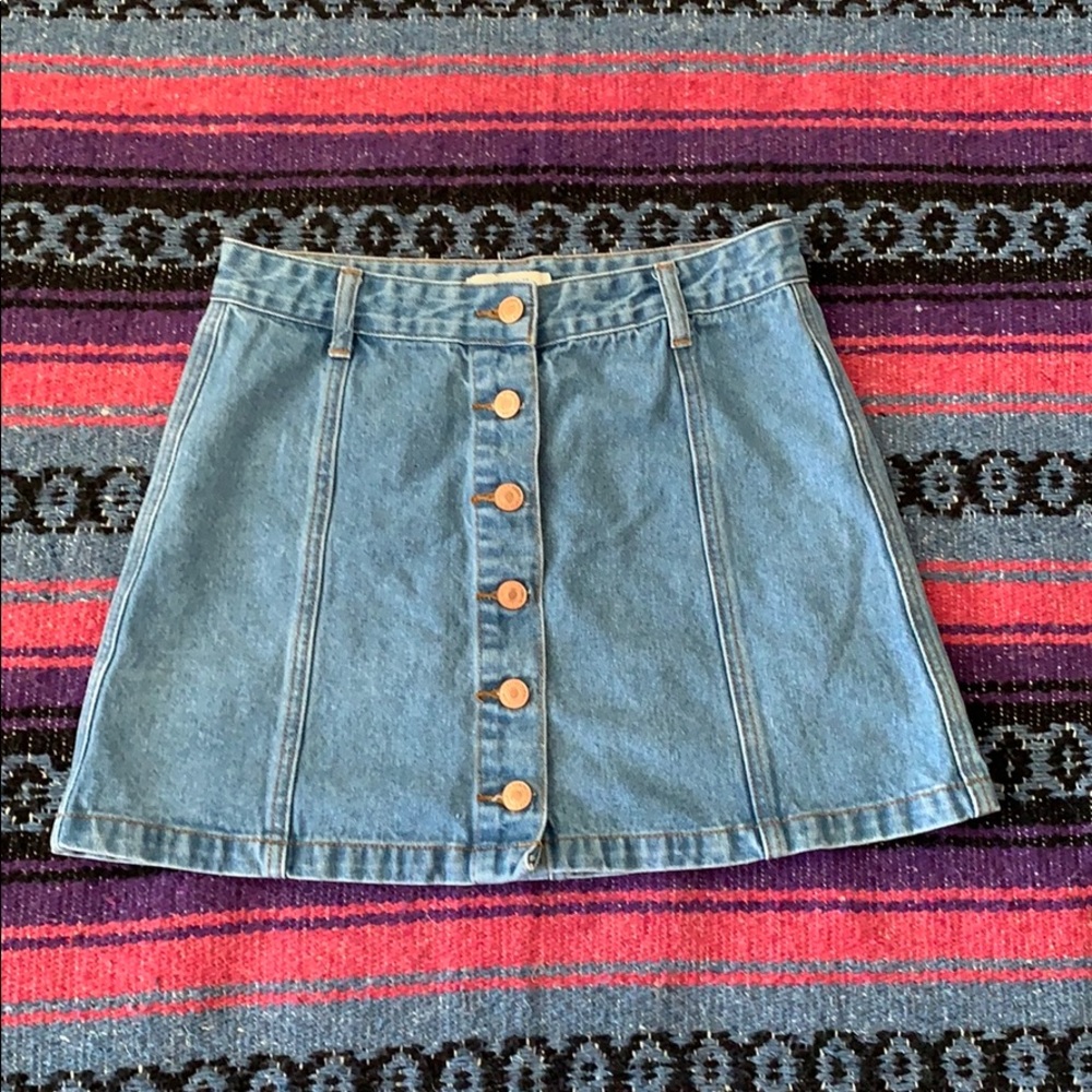 Button up denim skirt